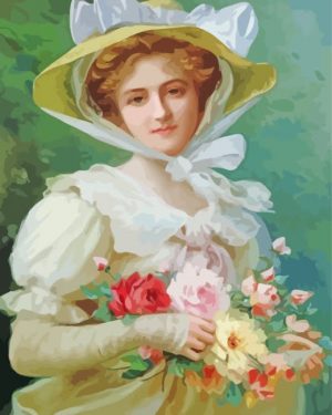 Victorian Girl With Flowers Paint By Number