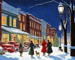 Vintage christmas evening celebration paint by number