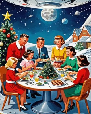 Vintage Christmas Dinner Paint By Numbers