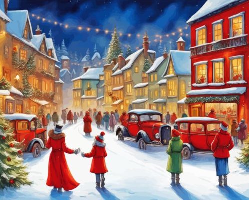 Vintage Christmas Evening Paint By Numbers