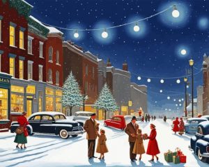 Winter Vintage Christmas Evening Paint By Numbers