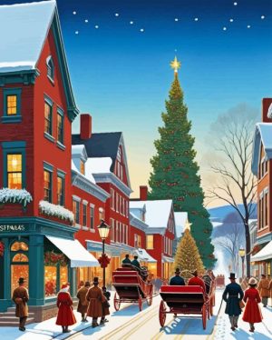 Vintage Christmas Evening Vibes Paint By Numbers