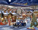 Vintage Christmas Evening Village Paint By Numbers
