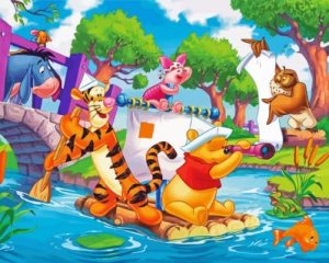Winnie The Pooh Rafting Paint By Numbers