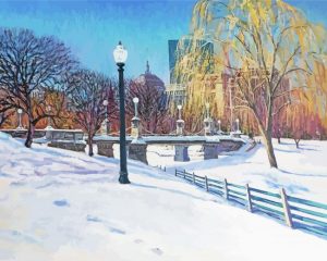 Winter Boston Public Garden Paint By Number