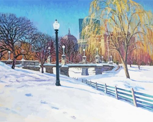 Winter Boston Public Garden Paint By Number