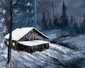 Winter Night By Bob Ross Paint By Number
