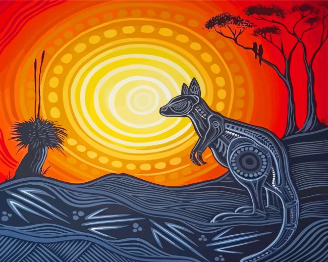 Aboriginal Kangaroo Paint By Number