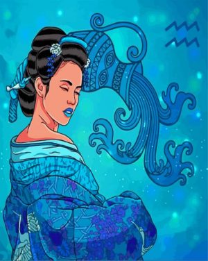 Asian Aquarius Woman Paint By Numbers