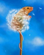 Aesthetic Mouse And Dandelion Plant Paint By Number