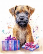 Border Terrier And Gifts Paint By Number
