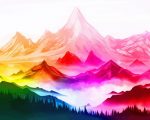 Aesthetic Colorful Mountain Paint By Number