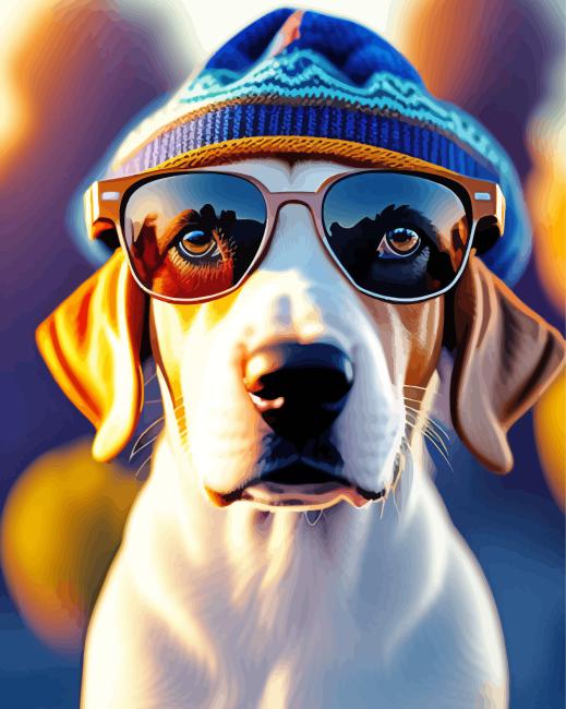 Aesthetic Dog Wearing Glasses Paint By Number