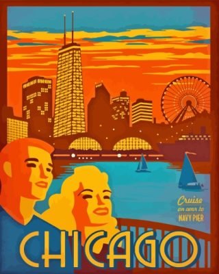 Illinois Chicago Poster Paint By Numbers