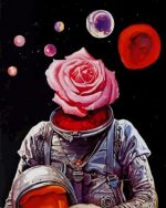 Astronaut Rose Bloom Paint By Numbers