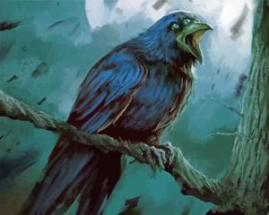 Black Raven bird Paint By Numbers