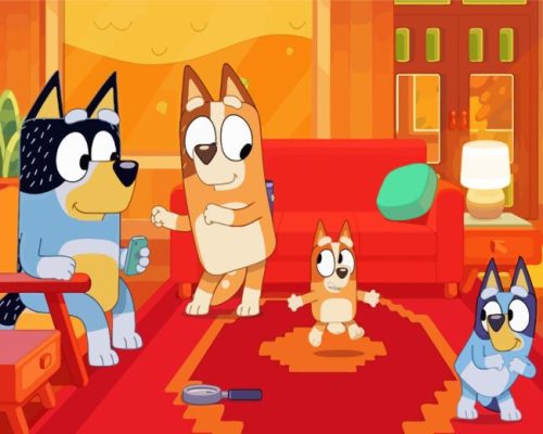 bluey cartoon paint by numbers