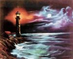 Bob Ross Lighthouse At Night Paint By Number