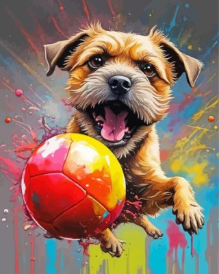 Border Terrier Splatter Paint By Number