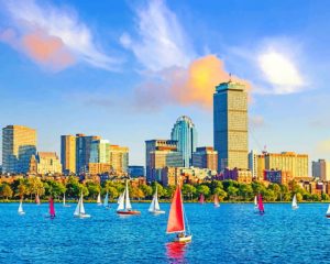 Boston Skyline View Paint By Number