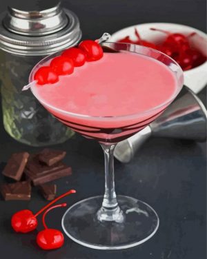 Cherry Cocktail Glass Paint By Number