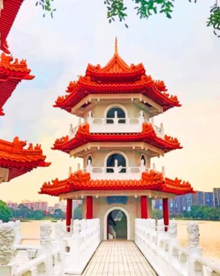 Chinese Garden Singapore Landscapes Paint By Number