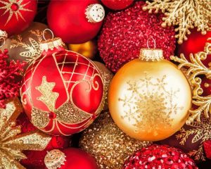 Holiday baubles Christmas Paint By Number