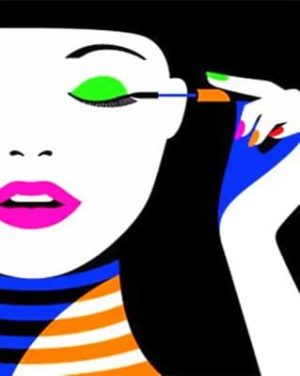 Girl Doing Makeup Paint By Numbers
