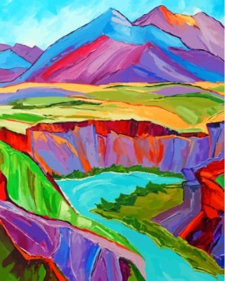 Colorful Mountain Paint By Number