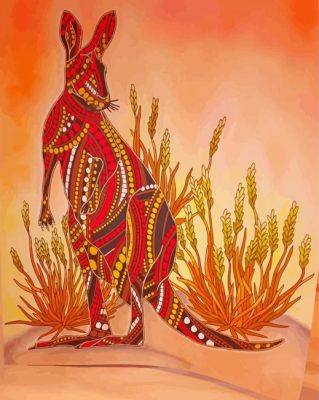 Colorful Aboriginal Kangaroo Paint By Number