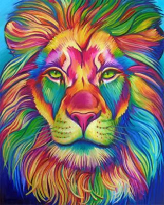 Colorful Lion Animal Paint By Number