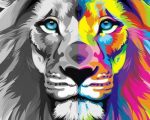 Colorful Lion Art Paint By Number