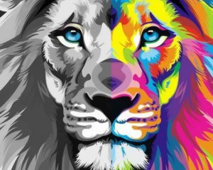 Colorful Lion Art Paint By Number