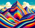 Colorful Mountain Art Paint By Numbers Colorful Mountain Art Paint By Numbers