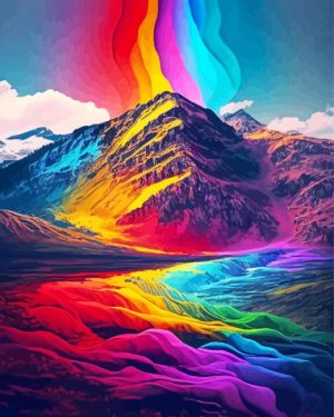 Colorful Rainbow Mountain Paint By Number