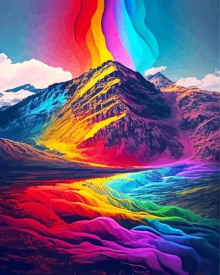 Colorful Rainbow Mountain Paint By Number