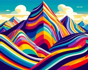 Colorful Mountain Art Paint By Numbers Colorful Mountain Art Paint By Numbers