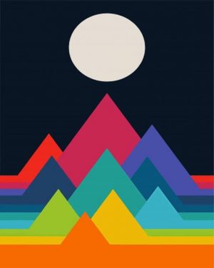 Colored Mountains Paint By Number