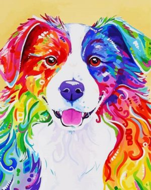 Colorful Border Collie Art Paint By Numbers