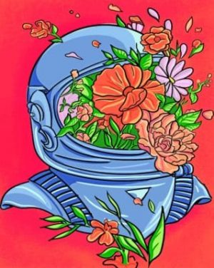 Floral Astronaut Art Paint By Numbers