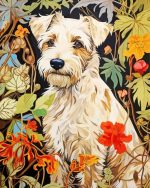 Floral Border Terrier Paint By Number