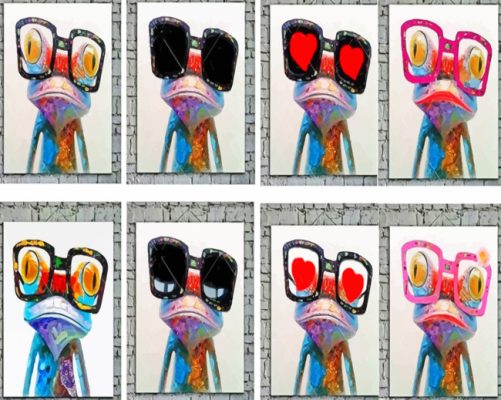 Frogs With Glasses Paint By Numbers