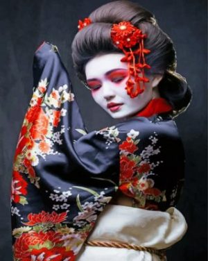 geisha woman paint by numbers