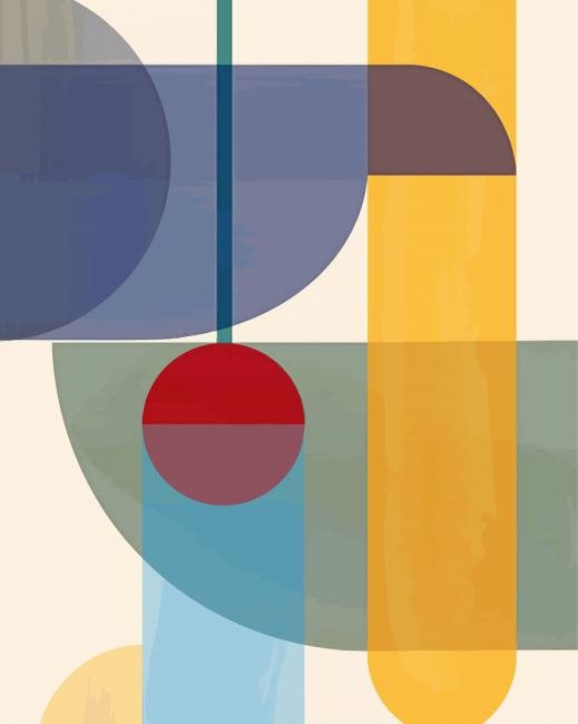 Geometric Shape Mid Century Paint By Numbers