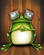 Green Frog Wearing Glasses Paint By Numbers