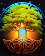 Green Celtic Tree Paint By Number