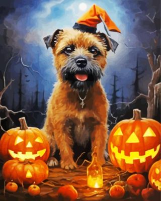 Halloween Border Terrier Paint By Number