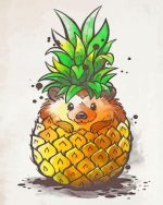 Hedgehog In A Pineapple Paint By Numbers