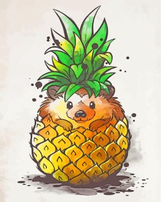 Hedgehog In A Pineapple Paint By Numbers