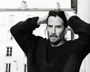 Black And White Keanu Reeves Paint By Number